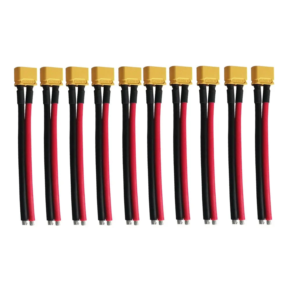 Prises XT60 male cable 10cm x10 pcs Over Watt