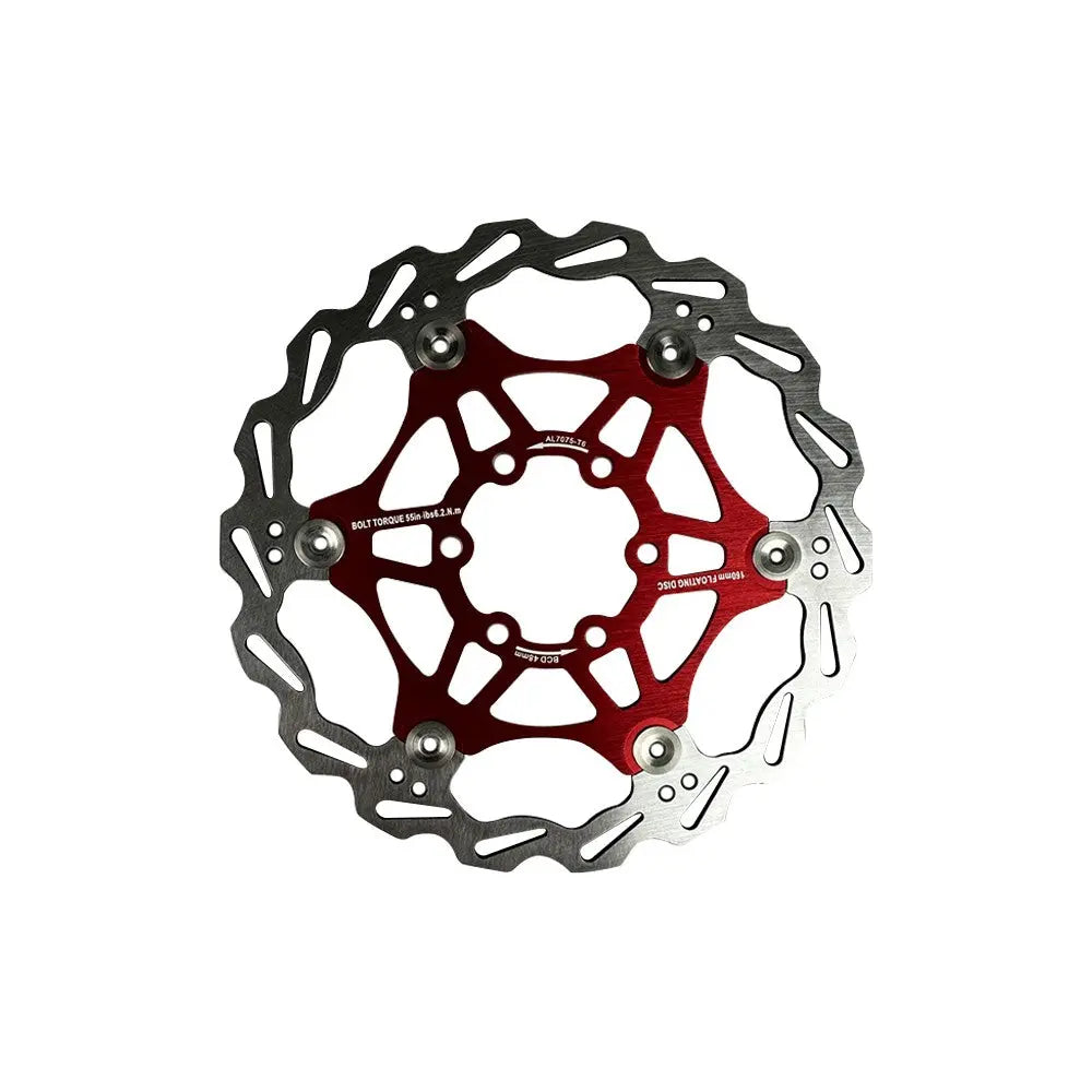 Disque de frein flottant 160mm entraxe 48mm (2 couleurs) (Rouge) Over Watt