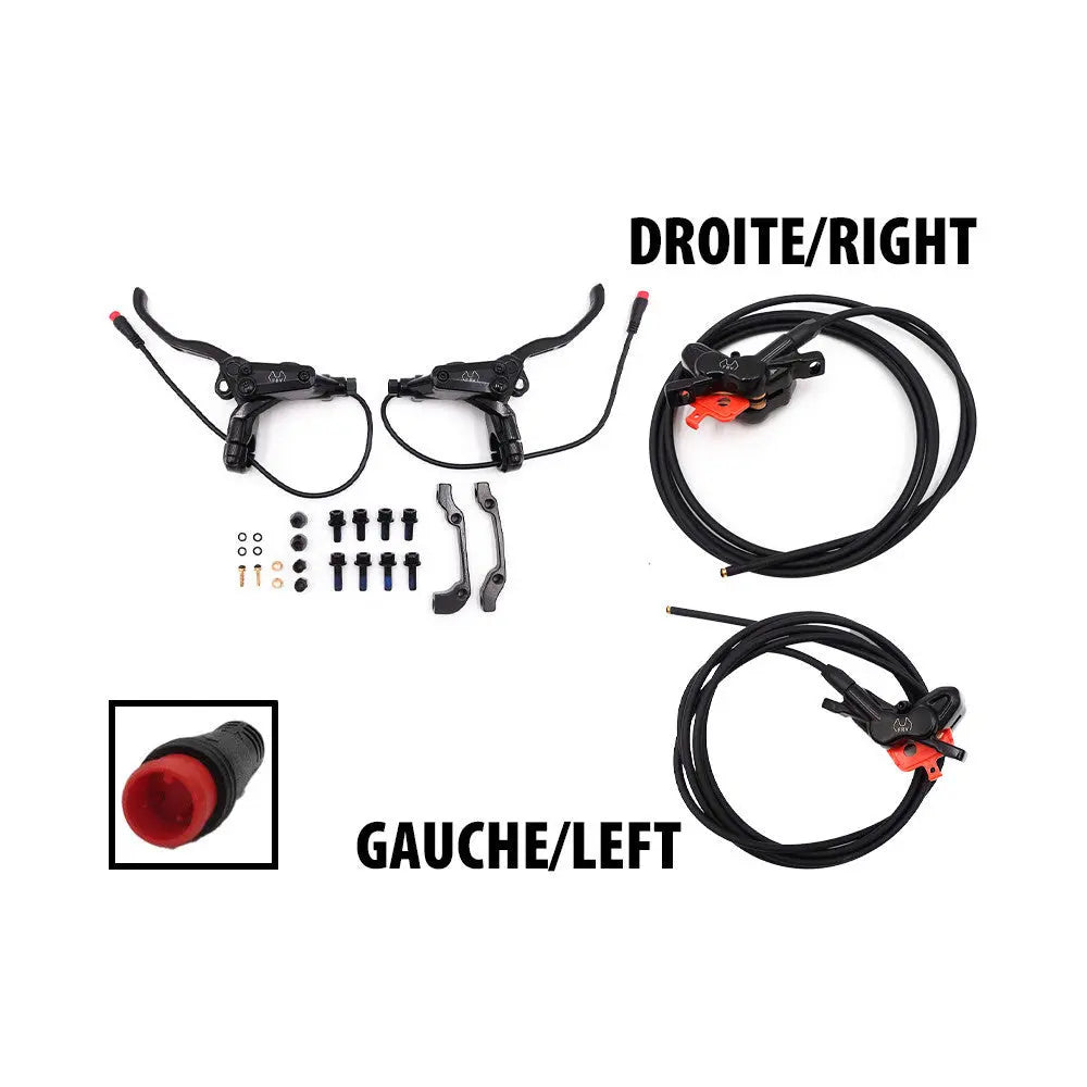 Kit freins hydrauliques 4 pistons FRV connecteur etanche (1x gauche + 1x droite) Over Watt