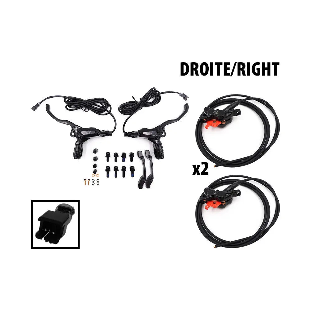 Kit freins hydrauliques 4 pistons FRV connecteur SM (2 etriers AR droite / AV gauche) Over Watt