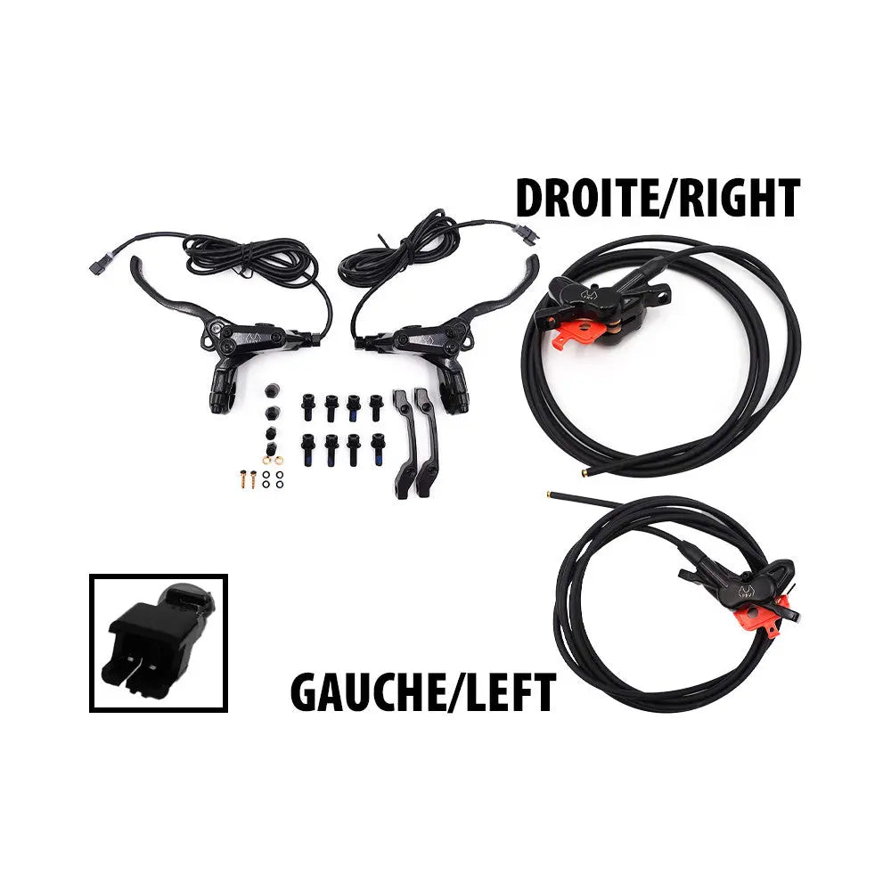 Kit freins hydrauliques 4 pistons FRV connecteur SM (1x AR gauche / AV droite + 1x AR droite /AV gauche) Over Watt