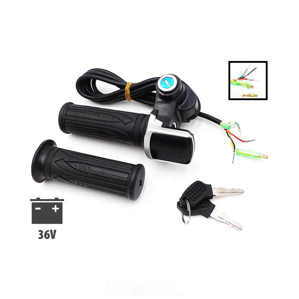 Poignées d'accélérateur draisienne à clef avec écran LED 36V Over Watt