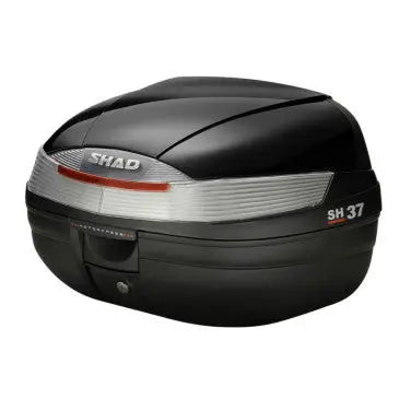 TOP CASE SHAD SH37 NOIR 37L AVEC PLATINE (CONTENANCE 2 CASQUES JET OU 1 CASQUE INTEGRAL + ACCESSOIRES) SHAD