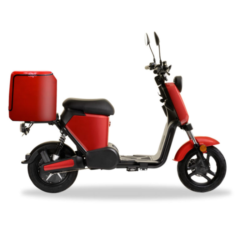 Scooter-électrique-jonway-Y2-rouge-avec-caisson-livraison